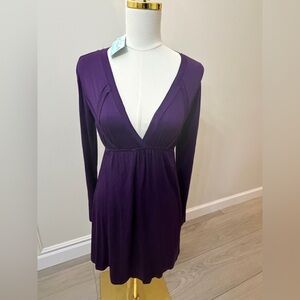 Chic Long Sleeve Purple Dress